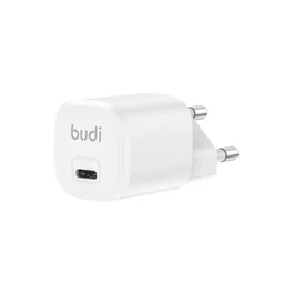 شارژر دیواری 20 وات بودی مدل Budi AC017EW با خروجی USB-C با گارانتی ۱۸ ماهه شرکتی (۶ ماه تعویض)