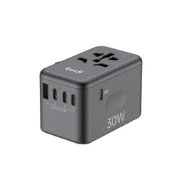 شارژر دیواری 30 وات بودی مدل Budi AC355B30 با خروجی USB و USB-C با گارانتی ۱۸ ماهه شرکتی (۶ ماه تعویض)