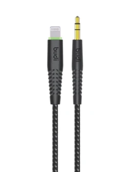 کابل تبدیل AUX به لایتنینگ بودی مدل Budi DC150LXA12B طول 1.2 متر با گارانتی ۱۸ ماهه شرکتی (۶ ماه تعویض)