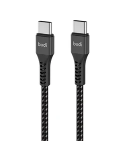 کابل شارژ کنفی USB-C به USB-C بودی مدل Budi DC210TT10B طول 1 متر با گارانتی ۱۸ ماهه شرکتی (۶ ماه تعویض)