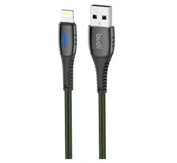 کابل شارژ کنفی USB به لایتنینگ بودی مدل Budi DC212L10L طول 1 متر با گارانتی ۱۸ ماهه شرکتی (۶ ماه تعویض)