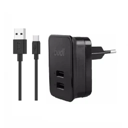 شارژر دیواری 10 وات بودی مدل Budi M8J053E با خروجی USB به همراه کابل USB به USB-C با گارانتی ۱۸ ماهه شرکتی (۶ ماه تعویض)