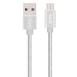 کابل شارژ کنفی USB به microUSB بودی مدل Budi M8J180M طول 1 متر با گارانتی ۱۸ ماهه شرکتی (۶ ماه تعویض)