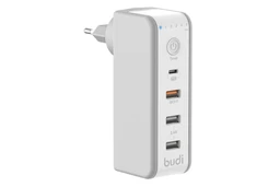 شارژر دیواری 30 وات بودی مدل Budi M8J301TE با خروجی USB و USB-C با گارانتی ۱۸ ماهه شرکتی (۶ ماه تعویض)