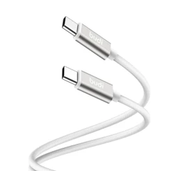 کابل شارژ کنفی USB-C به USB-C بودی مدل Budi DC103TT20W طول 2 متر با گارانتی ۱۸ ماهه شرکتی (۶ ماه تعویض)