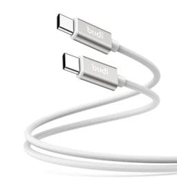 کابل شارژ کنفی USB-C به USB-C بودی مدل Budi DC103TT30W طول 3 متر با گارانتی ۱۸ ماهه شرکتی (۶ ماه تعویض)