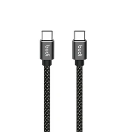 کابل شارژ کنفی USB-C به USB-C بودی مدل Budi DC206TT10B طول 1 متر با گارانتی ۱۸ ماهه شرکتی (۶ ماه تعویض)