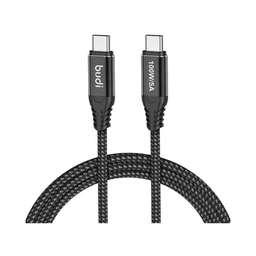 کابل شارژ کنفی USB-C به USB-C بودی مدل Budi DC220TT30B طول 3 متر با گارانتی ۱۸ ماهه شرکتی (۶ ماه تعویض)
