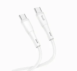کابل شارژ سیلیکونی USB-C به USB-C بودی مدل Budi DC237TT12W طول 1.2 متر با گارانتی ۱۸ ماهه شرکتی (۶ ماه تعویض)