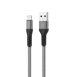 کابل شارژ کنفی USB به لایتنینگ بودی مدل Budi DC197L20H طول 2 متر با گارانتی ۱۸ ماهه شرکتی (۶ ماه تعویض)