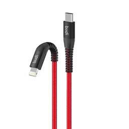 کابل شارژ کنفی USB-C به لایتنینگ بودی مدل Budi DC198TL10R طول 1 متر با گارانتی ۱۸ ماهه شرکتی (۶ ماه تعویض)