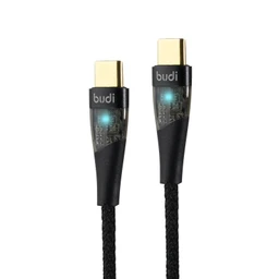 کابل شارژ کنفی USB-C به USB-C بودی مدل Budi DC217TT15B طول 1.5 متر با گارانتی ۱۸ ماهه شرکتی (۶ ماه تعویض)