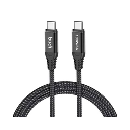 کابل شارژ کنفی USB-C به USB-C بودی مدل Budi DC220TT15B طول 1.5 متر با گارانتی ۱۸ ماهه شرکتی (۶ ماه تعویض)