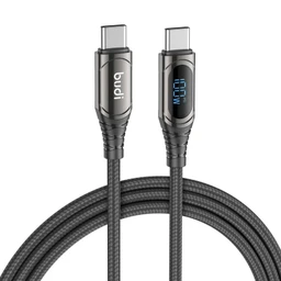 کابل شارژ کنفی USB-C به USB-C بودی مدل Budi DC229TT15B طول 1.5 متر با گارانتی ۱۸ ماهه شرکتی (۶ ماه تعویض)