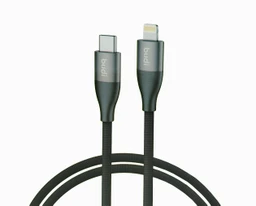 کابل شارژ کنفی USB-C به لایتنینگ بودی مدل Budi DC126TL10H طول 1 متر با گارانتی ۱۸ ماهه شرکتی (۶ ماه تعویض)