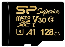 کارت حافظه میکرو اس دی 128 گیگابایت سیلیکون مدل Silicon Power MicroSD HC CL10 U3 Golden Series Superior UHS-I V30 A1 4K UHD W/0 100/80 با گارانتی 60 ماهه شرکتی