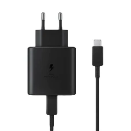 شارژر دیواری 45 وات دو پین سامسونگ مدل Samsung EP-TA845 به همراه کابل 1 متری تبدیل USB-C با گارانتی 18 ماهه شرکتی (های کپی)