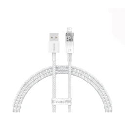 کابل شارژ USB به لایتنینگ باسئوس مدل Baseus Explorer Series Fast Charging Cable With Smart Temperature Control 2.4A طول 1 متر با گارانتی 24 ماهه شرکتی
