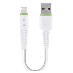 کابل شارژ USB به لایتنینگ بودی مدل Budi DC150L02 طول 0.2 متر با گارانتی ۱۸ ماهه شرکتی (۶ ماه تعویض)