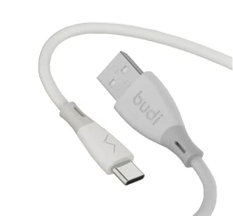 کابل شارژ سیلیکونی USB به USB-C بودی مدل Budi DC202T12W طول 1.2 متر با گارانتی ۱۸ ماهه شرکتی (۶ ماه تعویض)