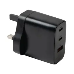شارژر دیواری 65 وات جی بی کیو سه پین مدل JBQ WC-607 با خروجی USB و USB-C با گارانتی 12 ماهه شرکتی