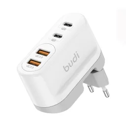 شارژر دیواری 40 وات بودی مدل Budi AC326TQEW با خروجی USB و USB-C با گارانتی ۱۸ ماهه شرکتی (۶ ماه تعویض)