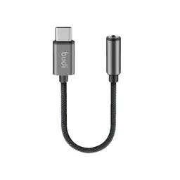 کابل تبدیل USB-C به جک ۳.۵ میلی متری بودی مدل Budi DC105B طول 0.11 متر با گارانتی ۱۸ ماهه شرکتی (۶ ماه تعویض)