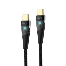 کابل شارژ کنفی USB-C به USB-C بودی مدل Budi DC217TT15B طول 1.5 متر با گارانتی ۱۸ ماهه شرکتی (۶ ماه تعویض)