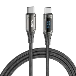 کابل شارژ کنفی ‌USB-C به ‌USB-C بودی مدل Budi DC229TT15B طول 1.5 متر با گارانتی ۱۸ ماهه شرکتی (۶ ماه تعویض)