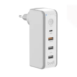 شارژر دیواری 30 وات بودی مدل Budi M8J301TE تایمردار با خروجی USB و USB-C با گارانتی ۱۸ ماهه شرکتی (۶ ماه  تعویض)