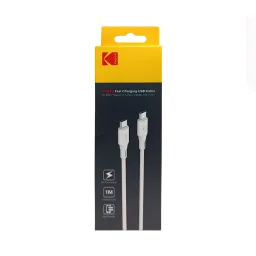 کابل شارژ  USB-C به USB-C کداک 65 وات مدل Kodak USBC-5917 طول 1 متر با گارانتی 12 ماهه شرکتی