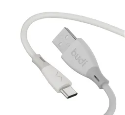 کابل شارژ سیلیکونی USB به USB-C بودی مدل Budi DC202T12W طول 1.2 متر با گارانتی ۱۸ ماهه شرکتی (۶ ماه تعویض)